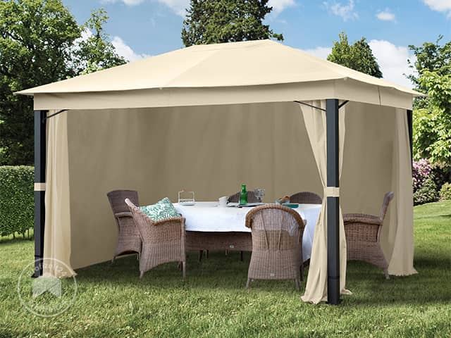 TOOLPORT 3x4 m Softtop Gartenpavillon, inkl. 4 Seitenteile, champagnerfarben - (300173)