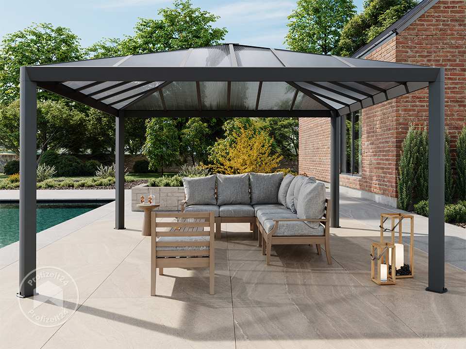 PRIMEYARD 4x4m Hardtop Gartenpavillon, o... PRIMEYARD 4x4m Hardtop Gartenpavillon, o...