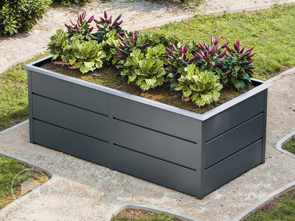 PRIMEYARD 75 x 175 x 78 cm Hochbeet, Stahl, anthrazit