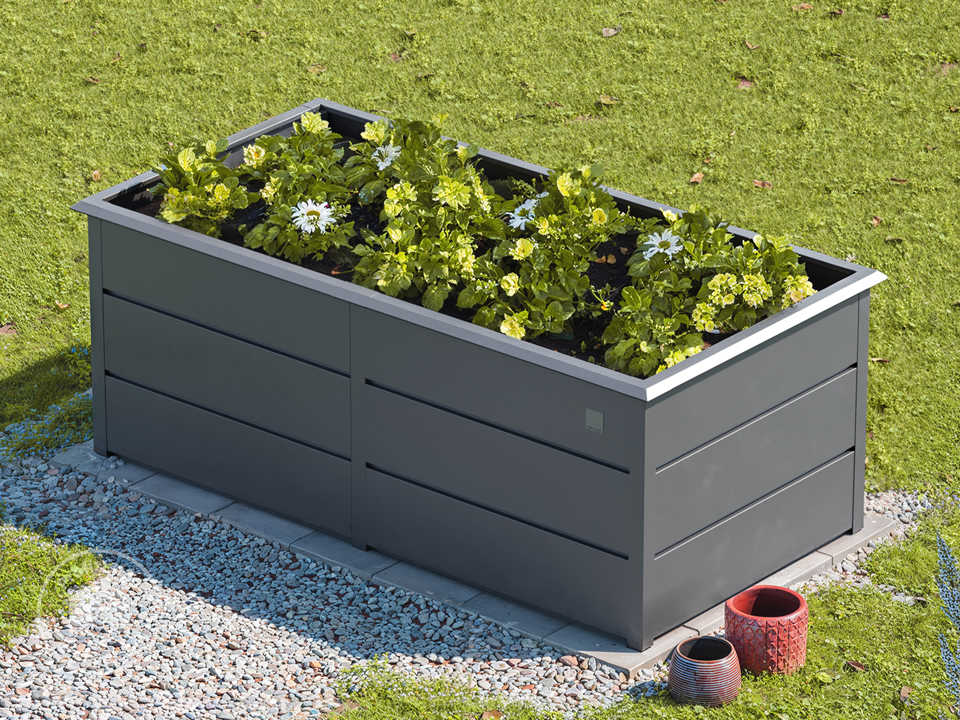 PRIMEYARD 100 x 200 x 78 cm Hochbeet, Stahl, anthrazit
