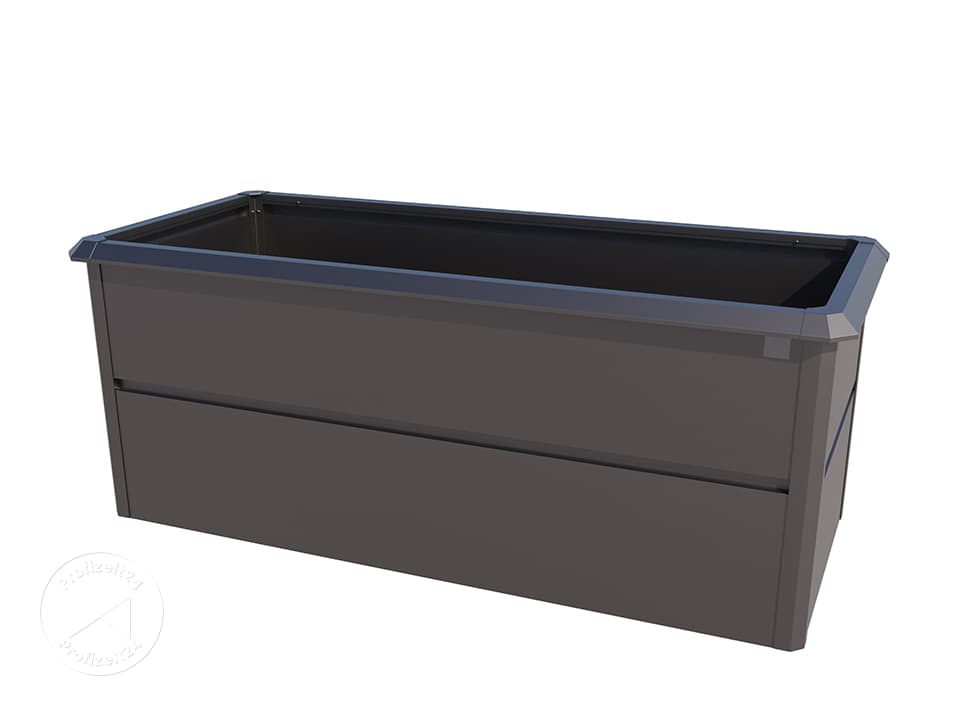 PRIMEYARD 200 x 85 x 77 cm Hochbeet, Stahl, Anthrazit-Metallic | inkl. Schneckenschutz
