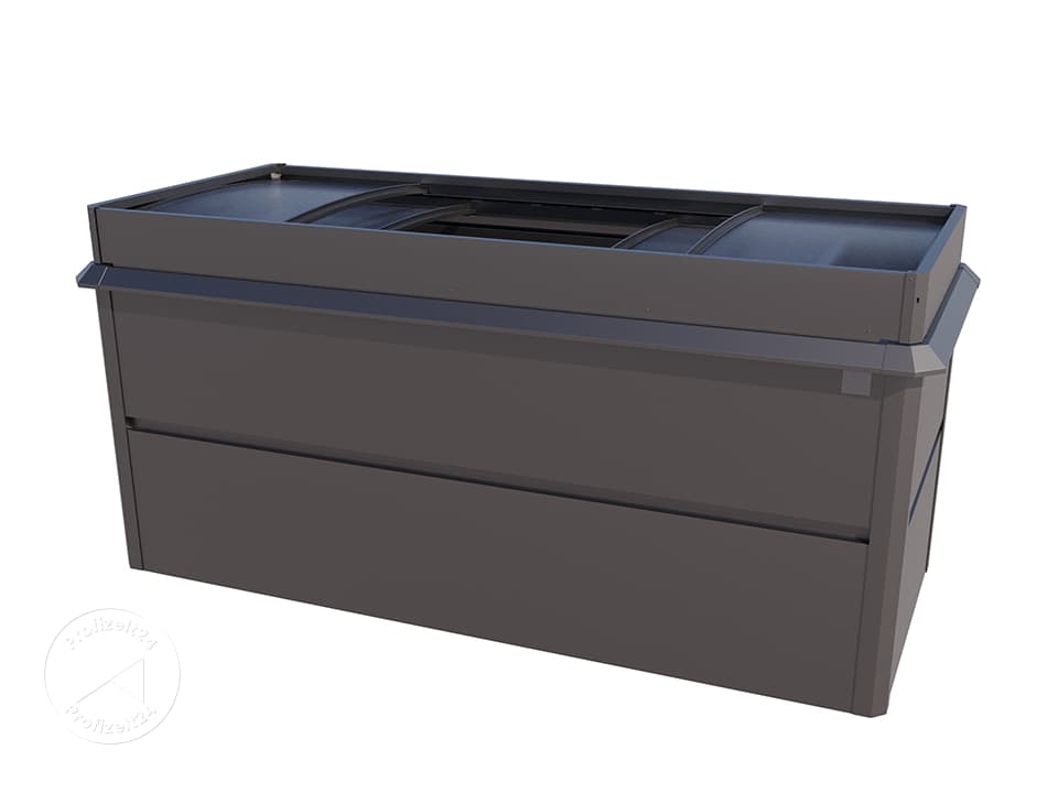 PRIMEYARD 200 x 85 x 77 cm Hochbeet, Stahl, Anthrazit-Metallic | inkl. Frühbeetaufsatz und Schneckenschutz - (GFPV00778)