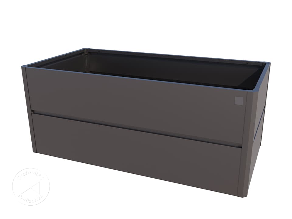 PRIMEYARD 200 x 100 x 77 cm Hochbeet, Stahl, Anthrazit-Metallic
