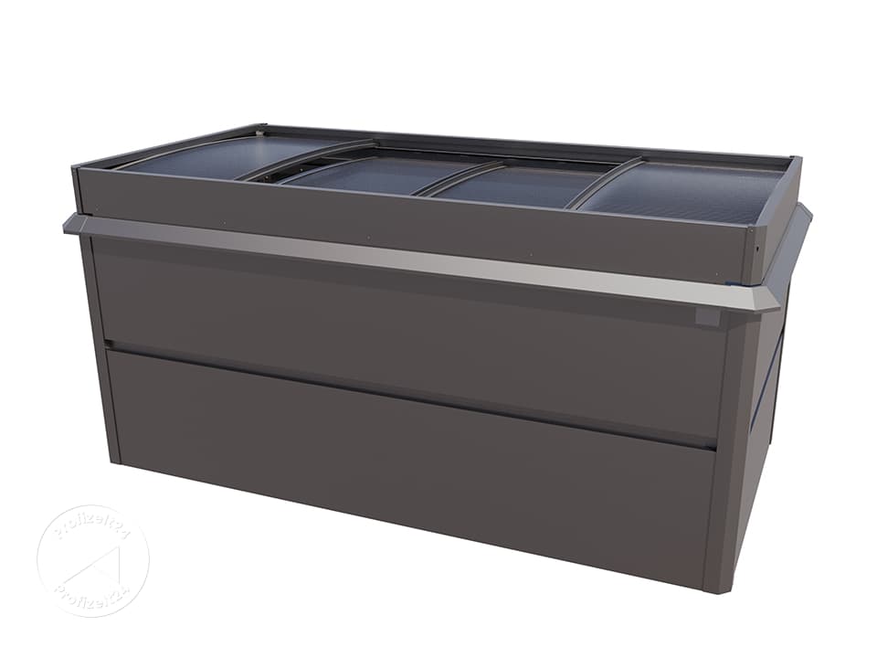 PRIMEYARD 200 x 100 x 77 cm Hochbeet, Stahl, Anthrazit-Metallic | inkl. Frühbeetaufsatz und Schneckenschutz - (GFPV00774)