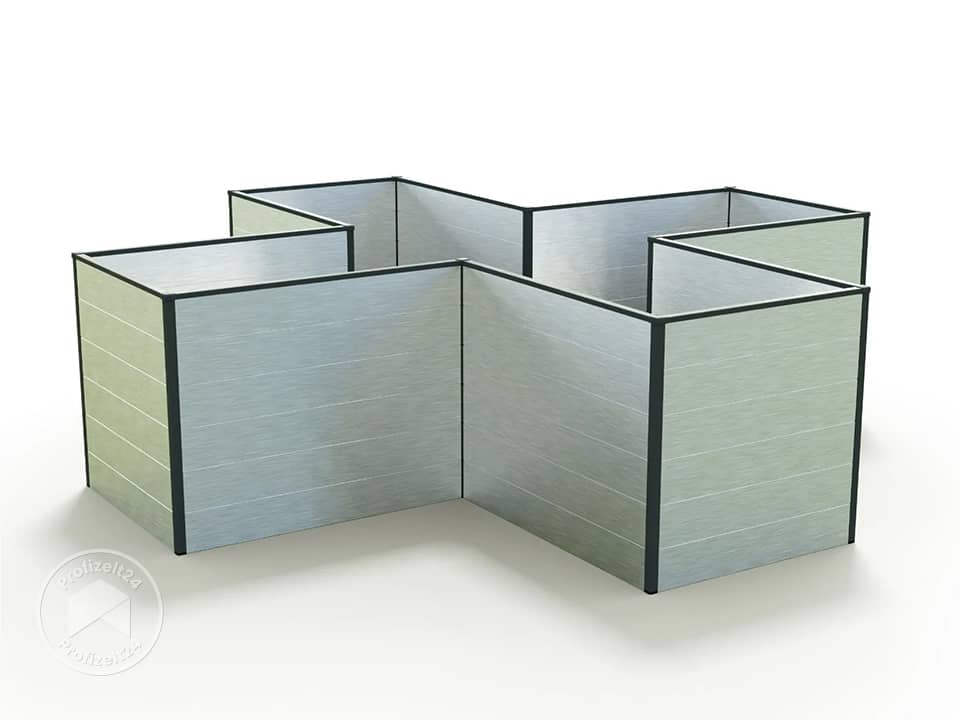 GFP 225 x 225 x 77 cm Hochbeet, Aluminium eloxiert