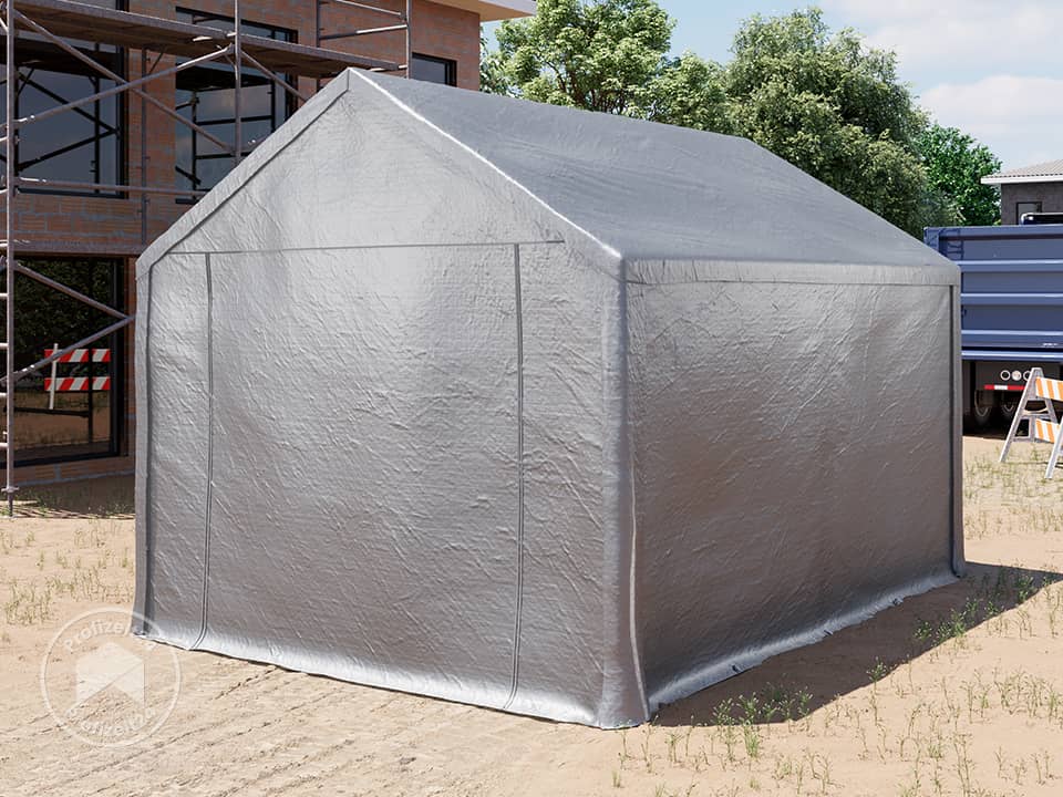 TOOLPORT 3x4m Lagerzelt, PE-Plane, grau ...