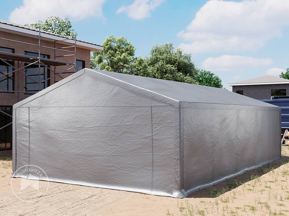 TOOLPORT 5x10m Lagerzelt, PE-Plane, grau...