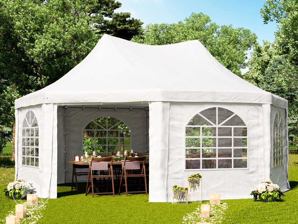 TOOLPORT 6x6m Pagodenzelt, PVC-Plane, we...
