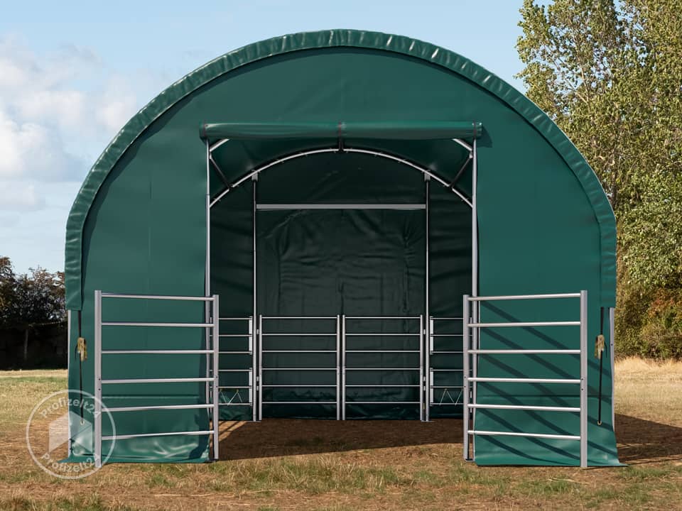 TOOLPORT 4x4m Weidezelt, PVC-Plane, dunk...