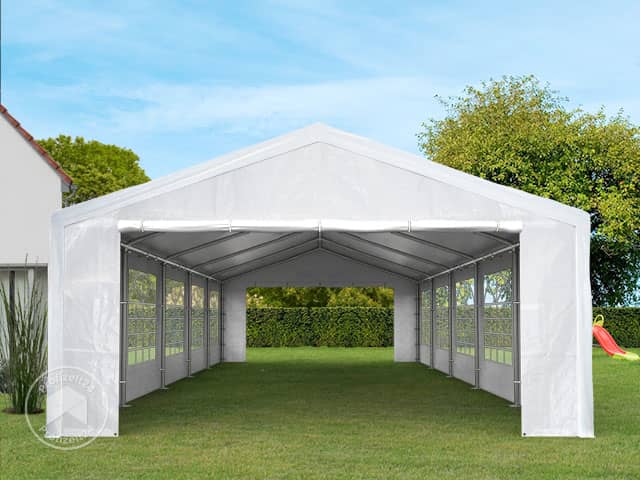 TOOLPORT 5x10m Partyzelt, PE-Plane, wei�...