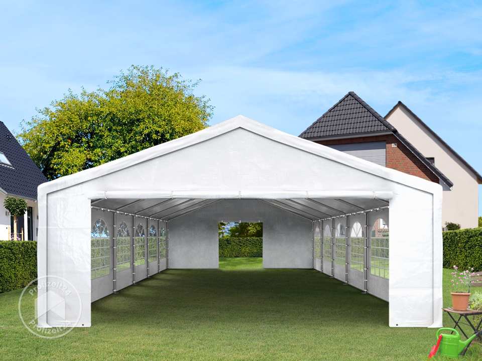 TOOLPORT 5x10m Partyzelt, PE-Plane, wei�...