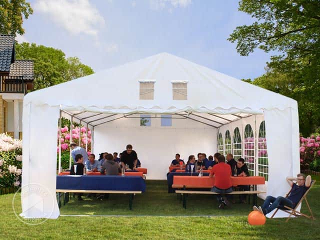 TOOLPORT 5x8m Partyzelt, PVC-Plane, wei�...