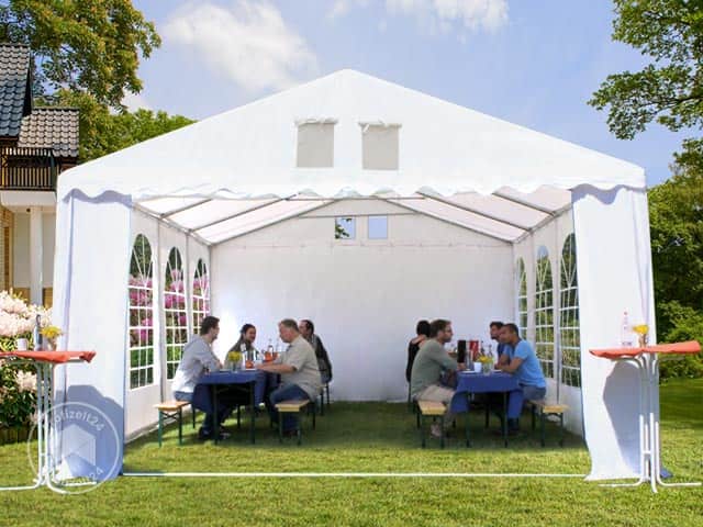 TOOLPORT 4x8m Partyzelt, PVC-Plane, wei�...