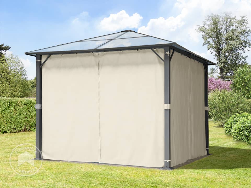 TOOLPORT 3x3m Hardtop Gartenpavillon, in...
