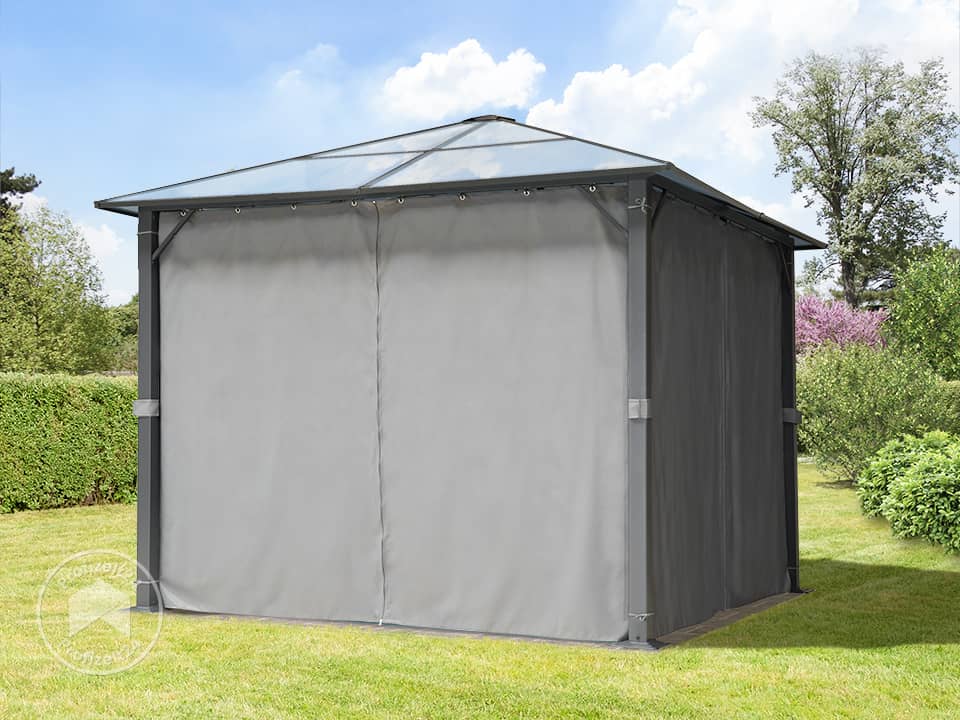 TOOLPORT 3x3m Hardtop Gartenpavillon, in...