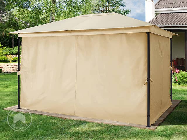 TOOLPORT 3x4 m Softtop Gartenpavillon, inkl. 4 Seitenteile, champagnerfarben - (300110)