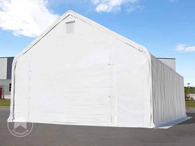 TOOLPORT 8x20m Zelthalle, PRIMEtex-Plane, weiß, mit Statik (Erduntergrund) - (48685)