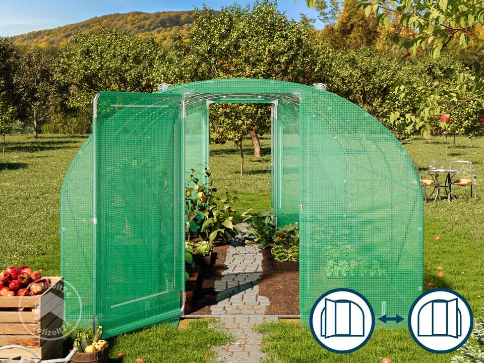 TOOLPORT 3x4m Foliengewächshaus, PE-Plane, grün - (8989)
