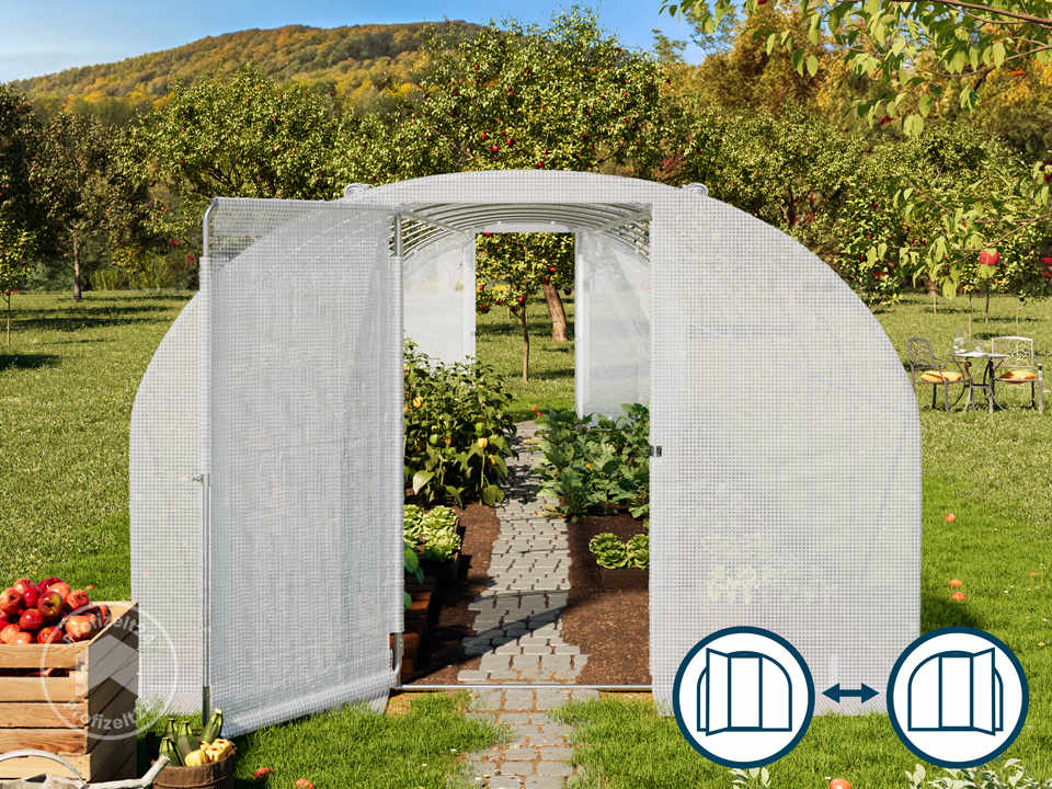 TOOLPORT 3x8m Foliengewächshaus, PE-Pla...