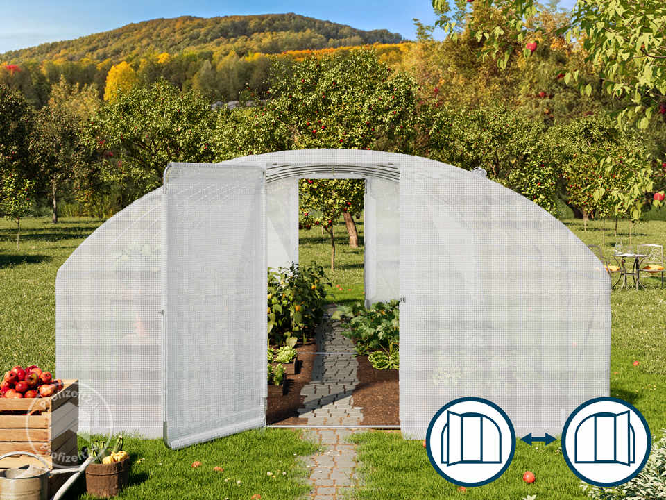 TOOLPORT 4x6m Foliengewächshaus, PE-Pla...