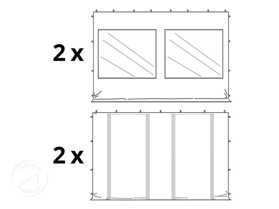TOOLPORT 5x5m Aluminium Faltpavillon, inkl. 4 Seitenteile, weiß - (581990)