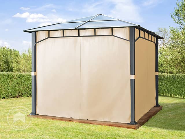 TOOLPORT 3x3 m Hardtop Gartenpavillon, inkl. 4 Seitenteile, champagnerfarben - (300166) TOOLPORT 3x3 m Hardtop Gartenpavillon, inkl. 4 Seitenteile, champagnerfarben - (300166)