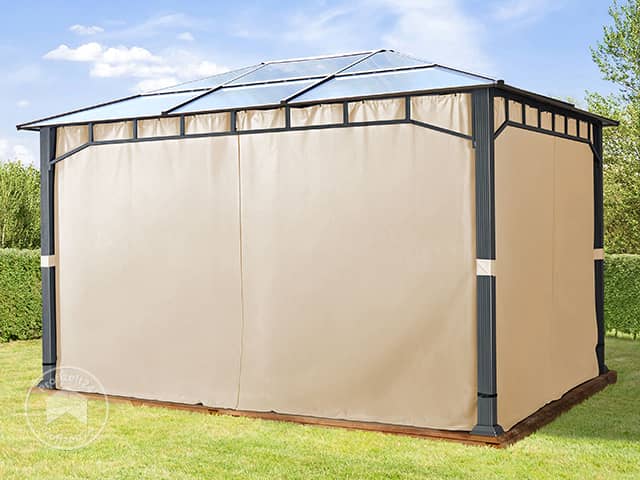 TOOLPORT 3x4 m Hardtop Gartenpavillon, inkl. 4 Seitenteile, champagnerfarben - (300160) TOOLPORT 3x4 m Hardtop Gartenpavillon, inkl. 4 Seitenteile, champagnerfarben - (300160)