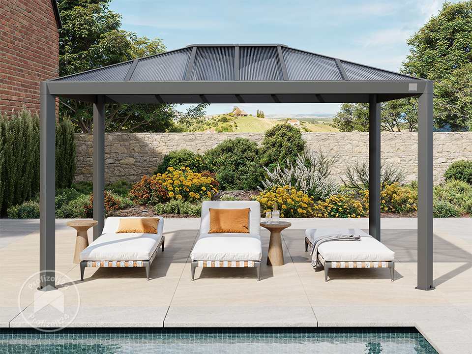 PRIMEYARD 3x4m Hardtop Gartenpavillon, o...