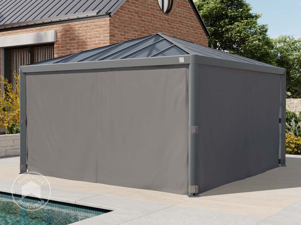 PRIMEYARD 4x4m Hardtop Gartenpavillon, i...