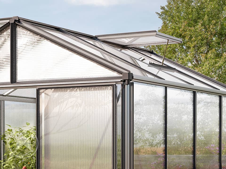 GFP 235 x 311 cm Gewächshaus, Pulverbeschichtet Anthrazit, RAL 7016 - (GFPV00147) GFP 235 x 311 cm Gewächshaus, Pulverbeschichtet Anthrazit, RAL 7016 - (GFPV00147)