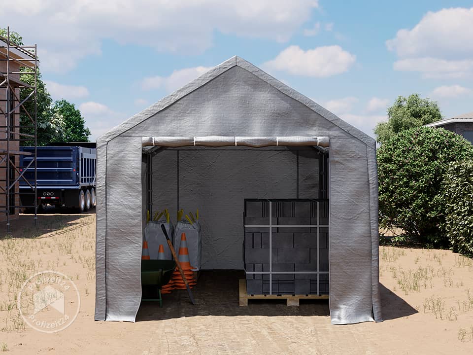 TOOLPORT 3x4m Lagerzelt, PE-Plane, grau ...