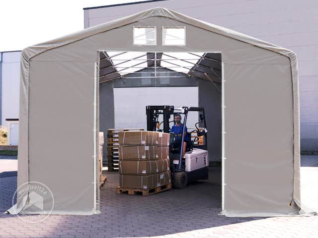 TOOLPORT 6x12m Zelthalle, PVC-Plane, gra...