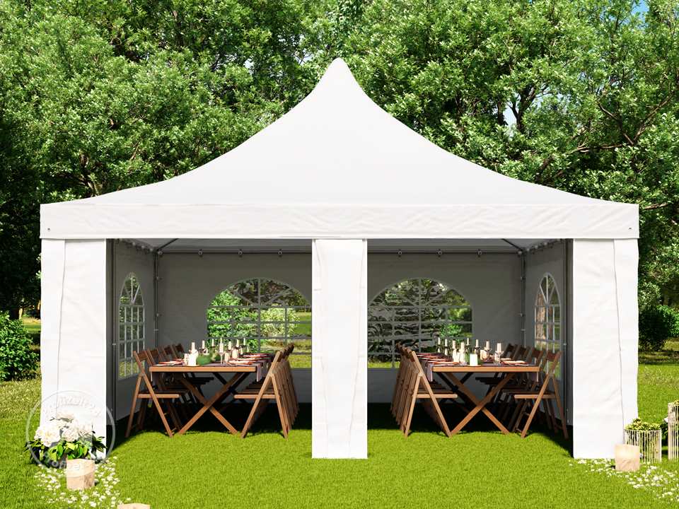 TOOLPORT 5x5m Pagodenzelt, PVC-Plane, we...