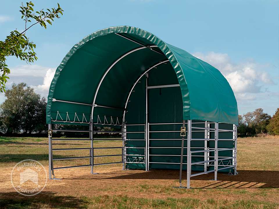 TOOLPORT 3x3m Weidezelt, PVC-Plane, dunk...