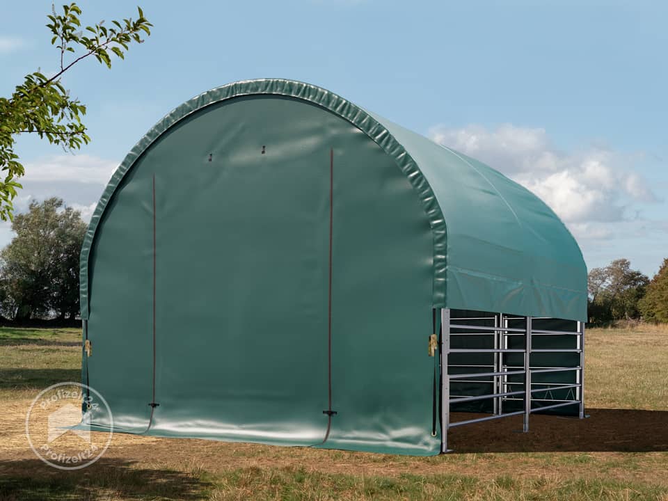 TOOLPORT 4x4m Weidezelt, PVC-Plane, dunk...