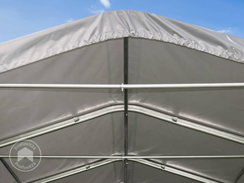 TOOLPORT 6x6m Weideunterstand, PVC-Plane, grau, Betonbefestigung - (6678173)