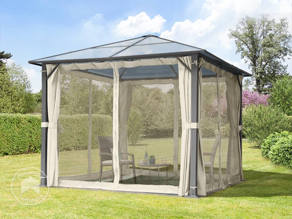TOOLPORT 3x3m Hardtop Gartenpavillon, in...