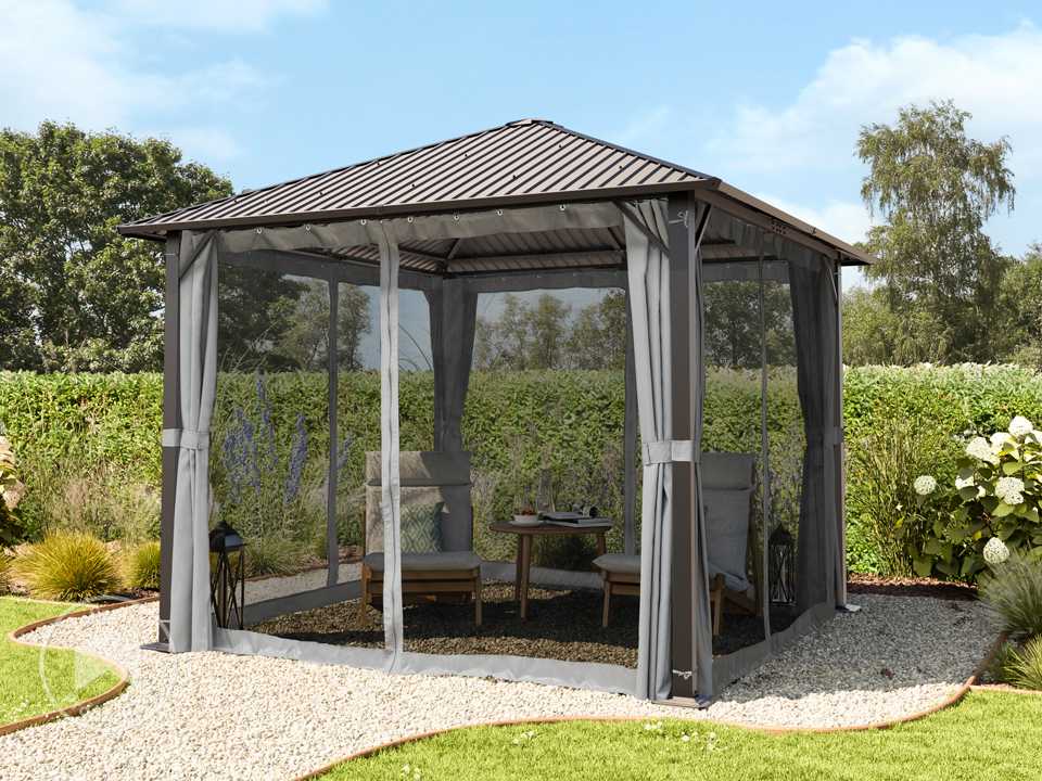 TOOLPORT 3x3 m Hardtop-Gartenpavillon, i...