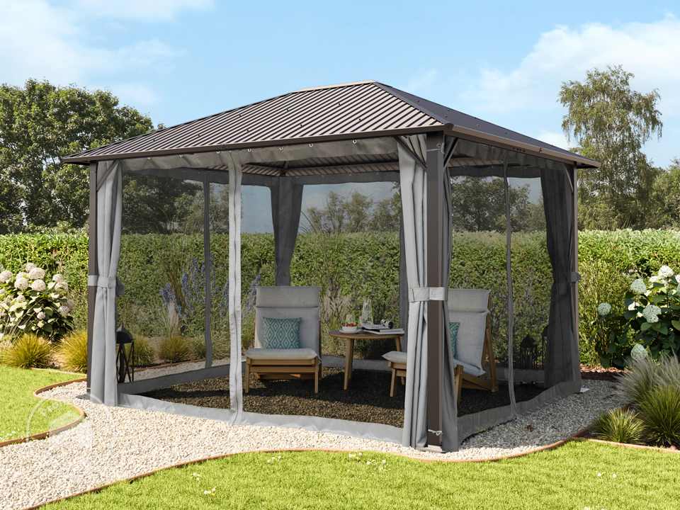 TOOLPORT 3x3,65 m Hardtop-Gartenpavillon...