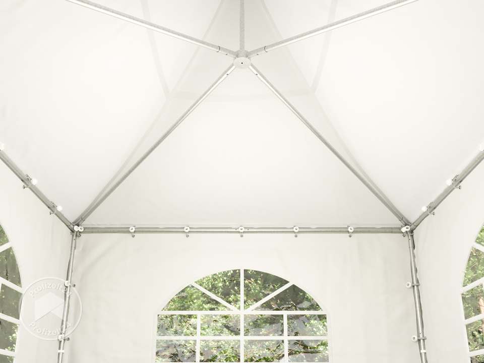 TOOLPORT 3x3m Pagodenzelt, PVC-Plane, weiß - (1062)