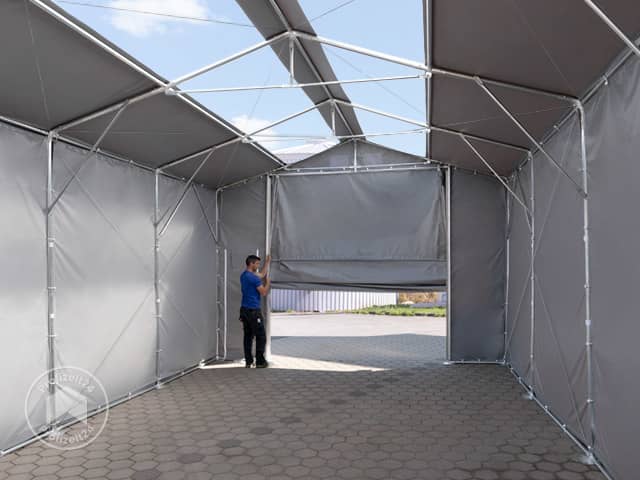 TOOLPORT 8x12 m Lagerzelt, PVC-Plane, gr...