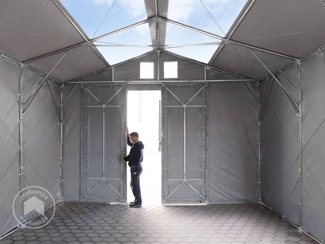 TOOLPORT 8x12 m Lagerzelt, PVC-Plane, gr...