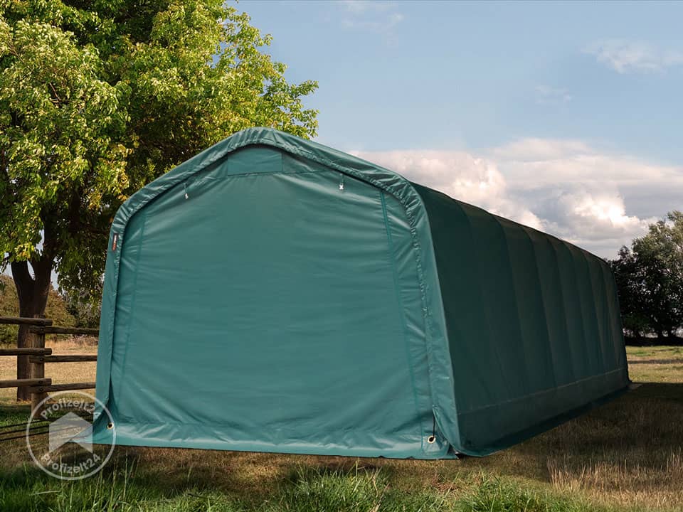 TOOLPORT 3,3x9,6m Weideunterstand, PVC-Plane, dunkelgrün, Betonbefestigung - (99550) TOOLPORT 3,3x9,6m Weideunterstand, PVC-Plane, dunkelgrün, Betonbefestigung - (99550)