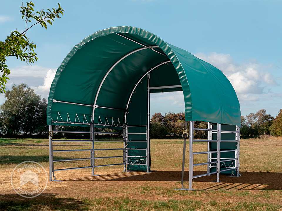 TOOLPORT 3x3m Weidezelt, PVC-Plane, dunk...