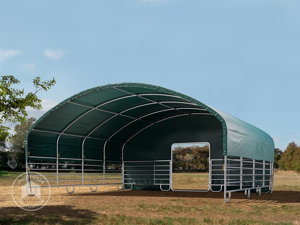 TOOLPORT 8x8m Weidezelt, PVC-Plane, dunk...