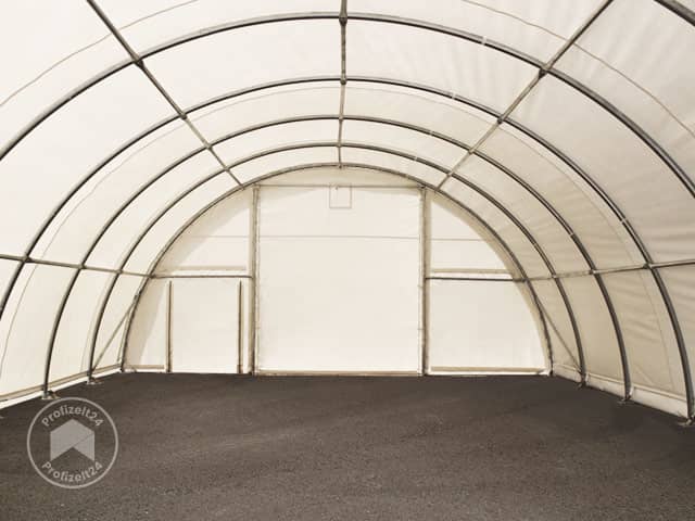 TOOLPORT 9,15x20m Rundbogenhalle, PE-Plane, dunkelgrün, mit Statik - (49664)