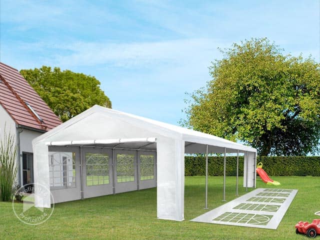 TOOLPORT 5x10m Partyzelt, PE-Plane, wei�...