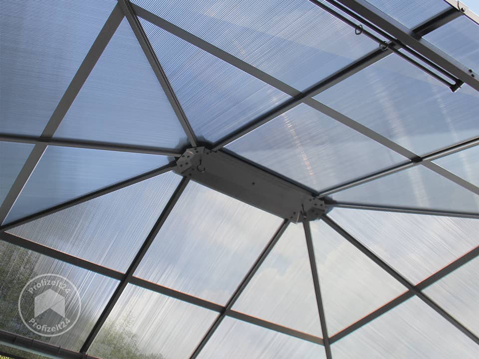 TOOLPORT 3x3,65m Hardtop Gartenpavillon, inkl. 4 Seitenteile, Cream - (300199)