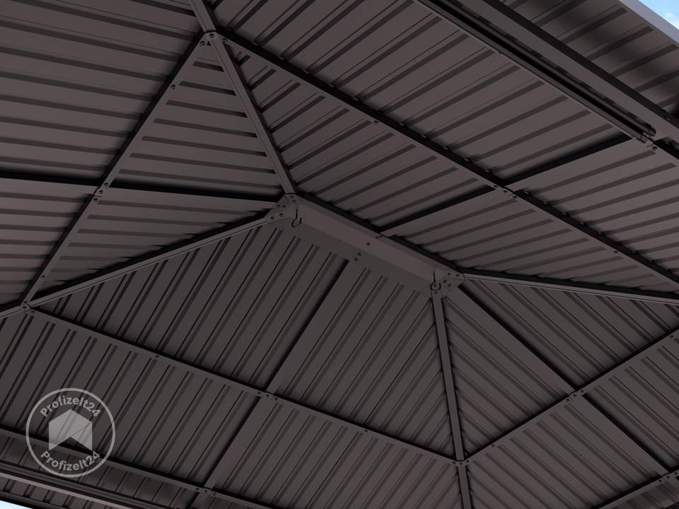 TOOLPORT 3x3,65 m Hardtop-Gartenpavillon, inkl. 4 Seitenteile, Cream - (300222)