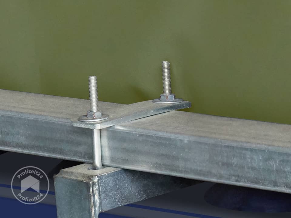 TOOLPORT 6x6m Container-Überdachung, PRIMEtex-Plane, dunkelgrün, mit Statik - (12123)